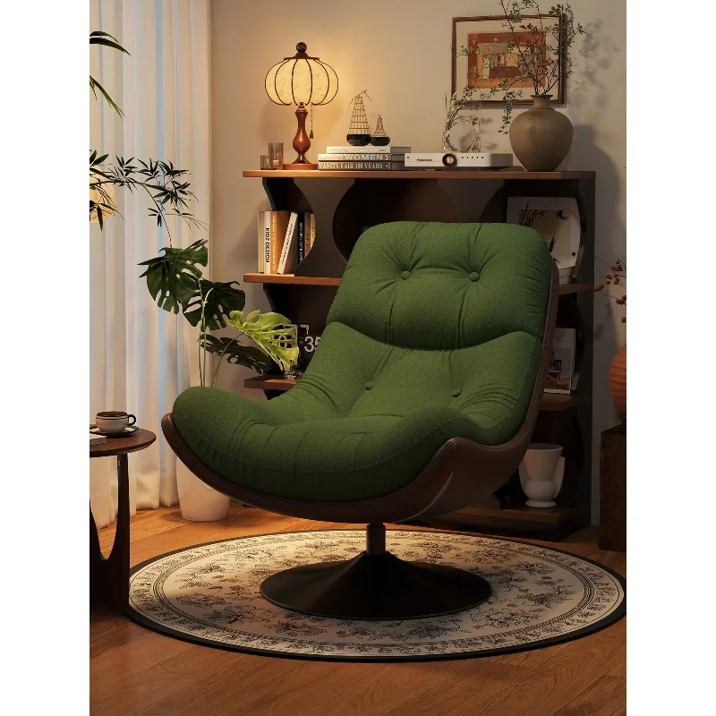 

Retro single sofa chair rotatable living room sofa leisure antique balcony designer swivel chair