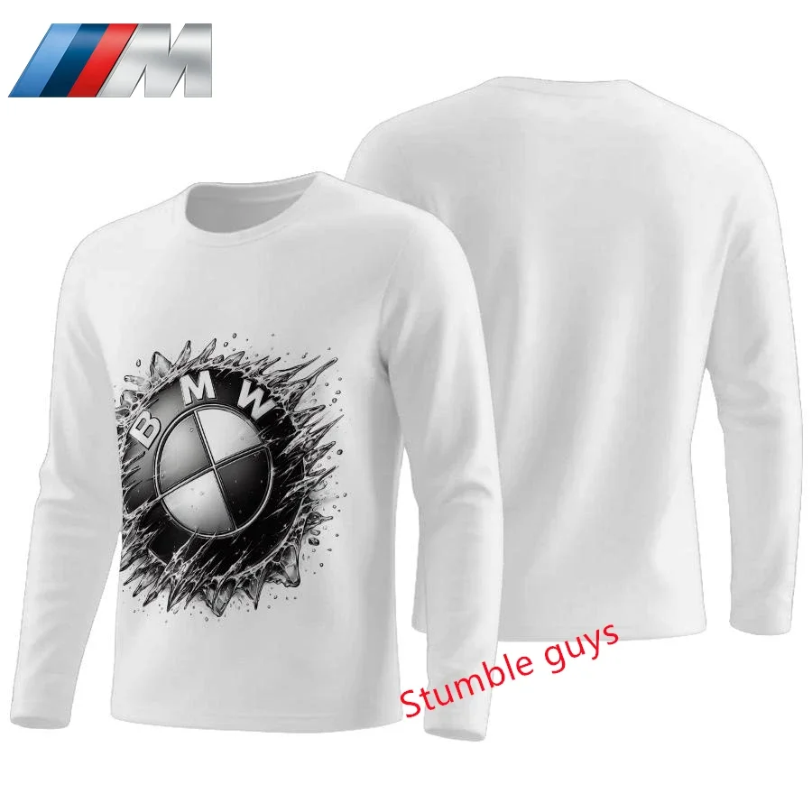 تي شيرت BMW بأكمام طويلة للرجال، تي شيرت كاجوال مريح وناعم للاستخدام الخارجي، تصميم عصري، ملابس نشطة خفيفة ​