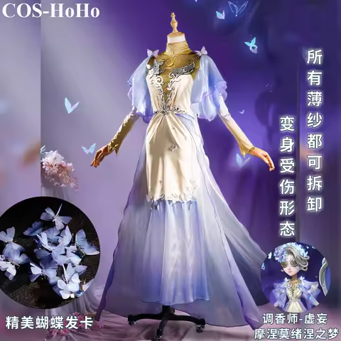 COS-HoHo Anime Identity V Vera Nair Perfumer Game Suit Lolita Dress Elegant Uniform Cosplay Costume Halloween Party Outfit Women