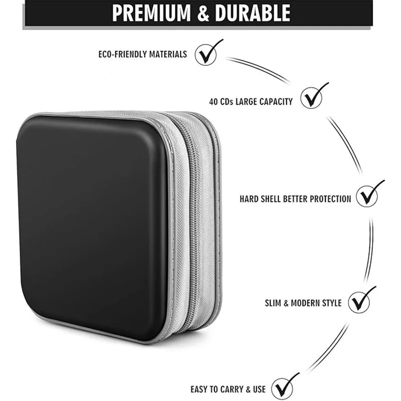 CD Case, DVDs Wallet Holder, CD/DVD Case Wallet 48 Discs Heavy Duty Bag Binder Storage Booklet Album