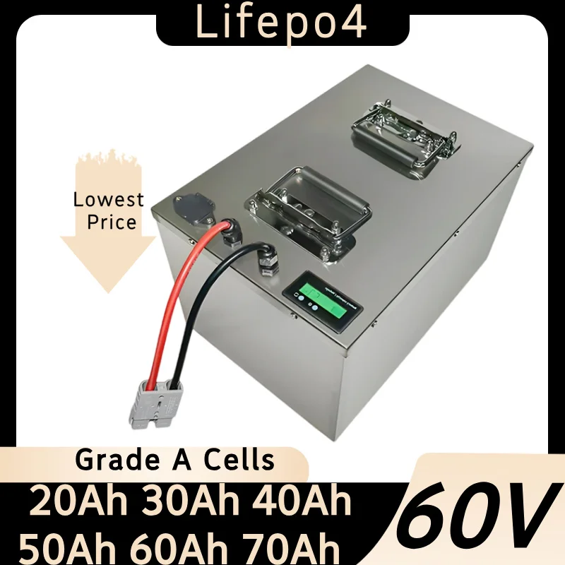 

60V Lifepo4 Battery 20Ah 30Ah 40Ah 50Ah 60Ah 70Ah 80Ah lifepo4 Battery Pack for 1kw 2kw 3kw 4kw 5kw +Charger