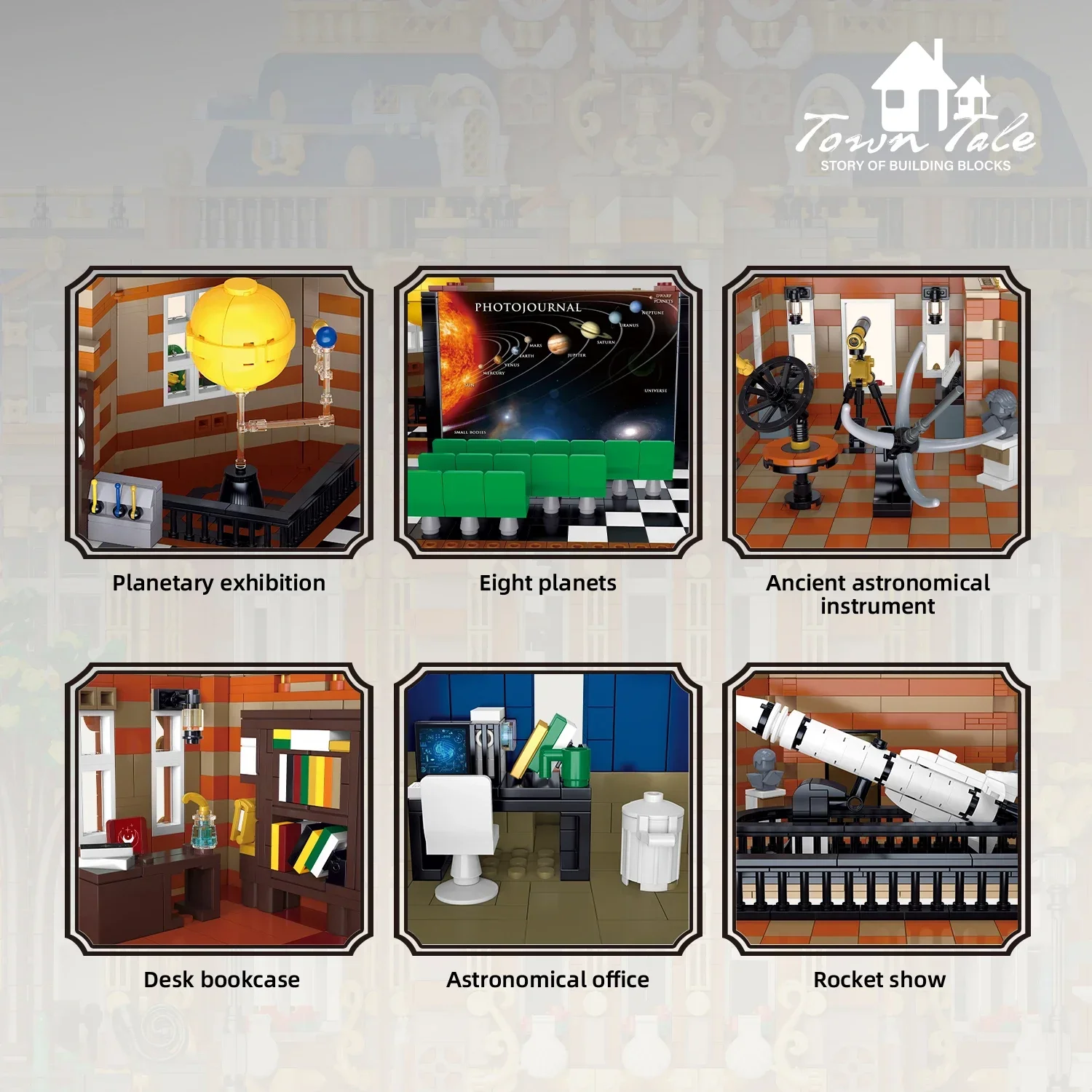 14133 sztuk planetarium królewski klocki kreatywny widok na ulicę miasta Model zamku wysoki poziom trudności klocki montażowe zabawki dla dzieci