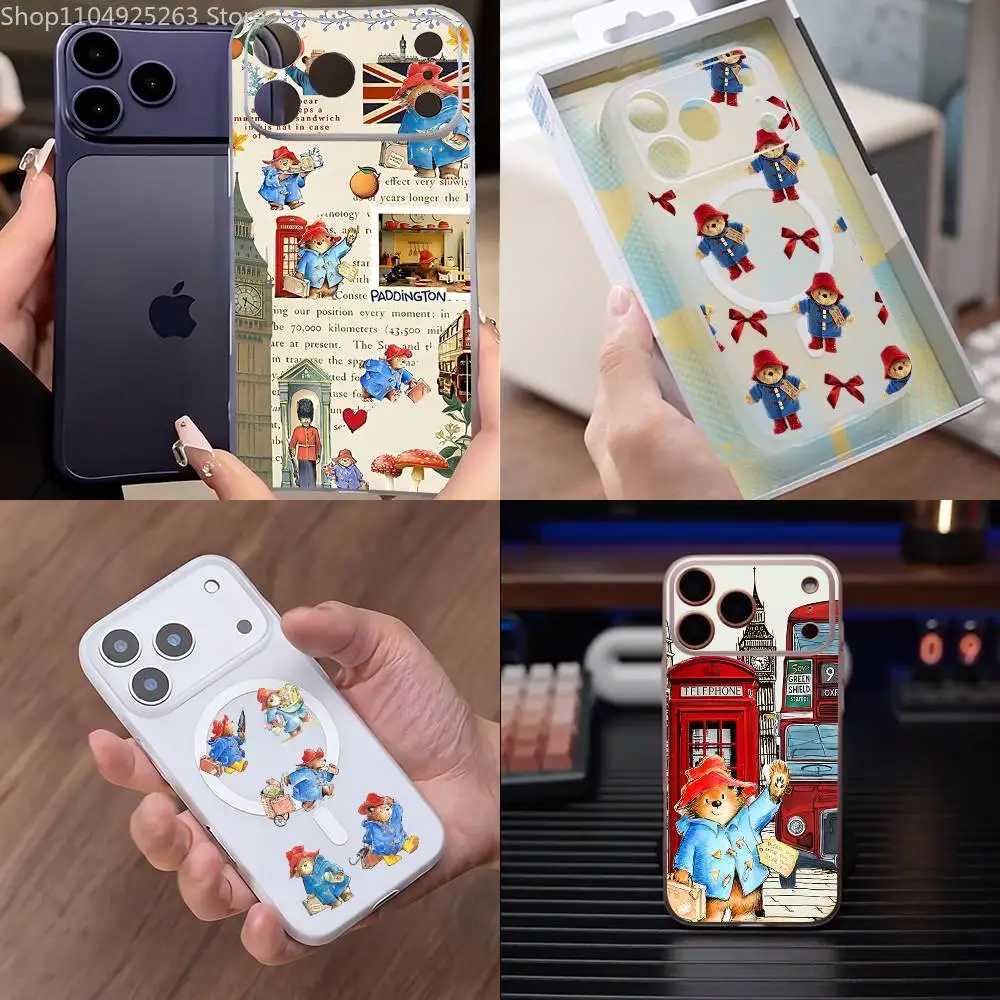 

Чехол для телефона P-PaddingtonS Bear для iPhone 17,16,15,14,13,12,11 Pro,Max,Plus,Mini,Air,E Magnetic Magsafe, матовый, прозрачный