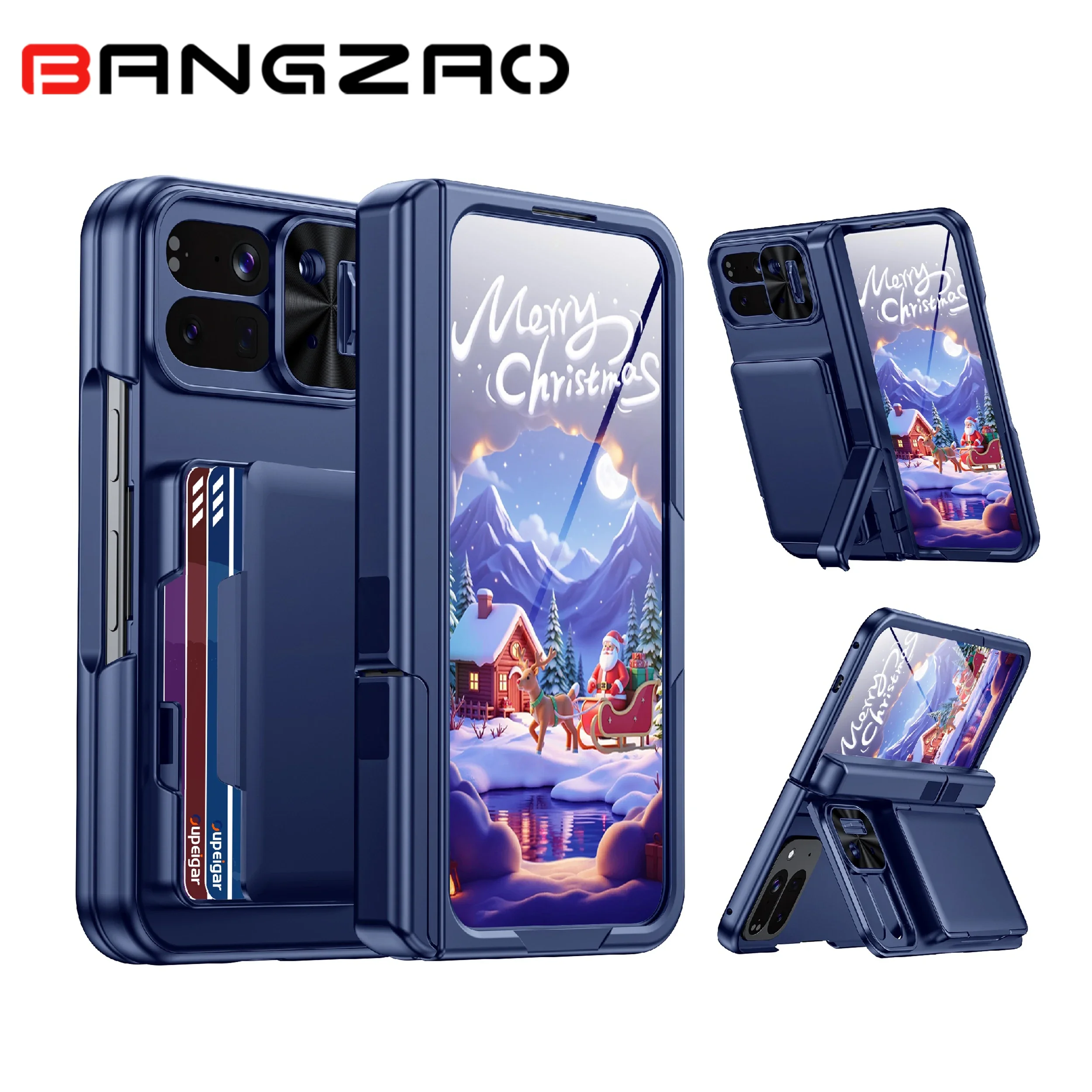 

Рождественский подарок, защитная пленка для экрана, держатель для карт [блокировка RFID] чехол для камеры, складной чехол для Google 10 Pro, встроенная подставка-синий