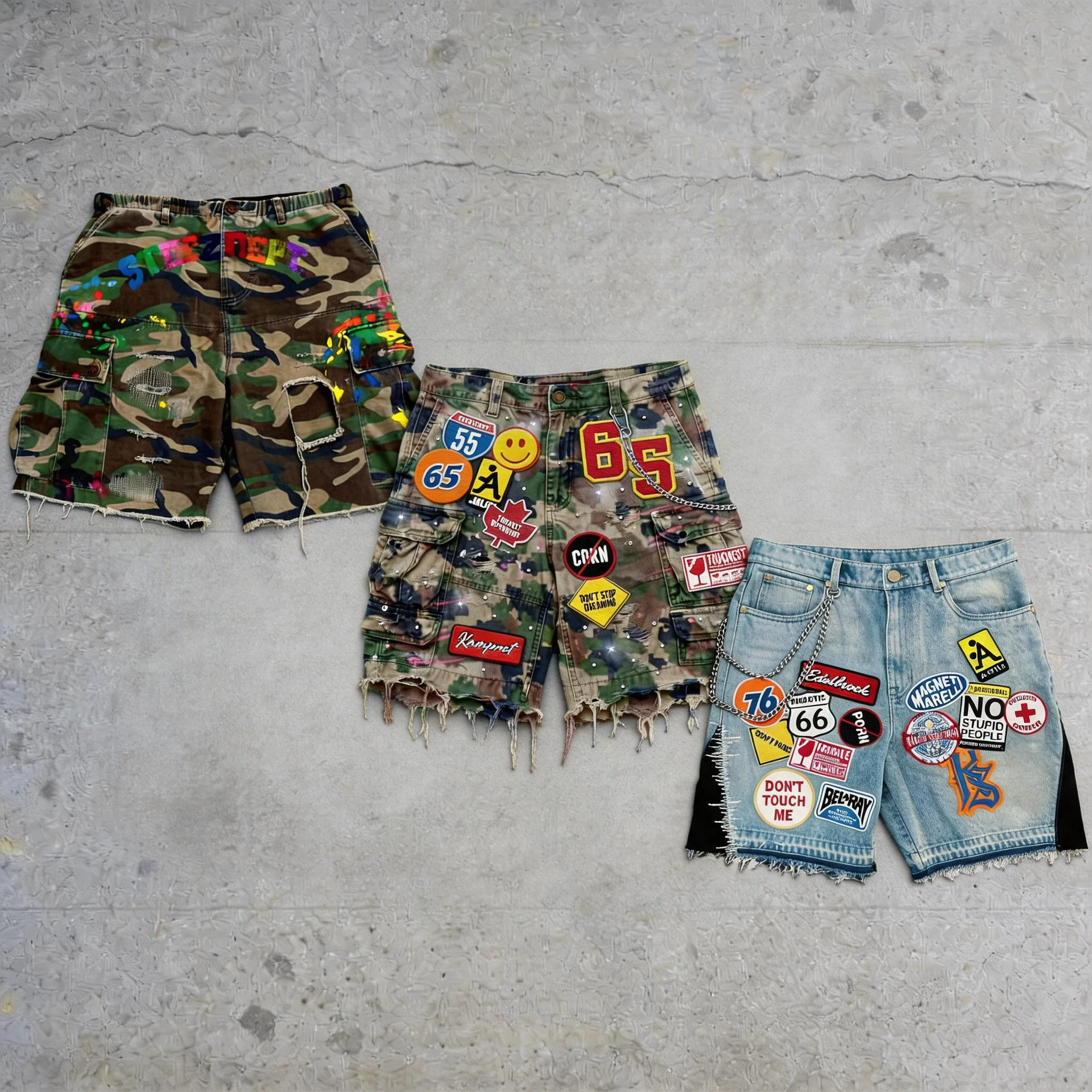 Y2k Hip Hop Camo Short Jeans P - đánh giá và giá Mens Fashion Camo Pants