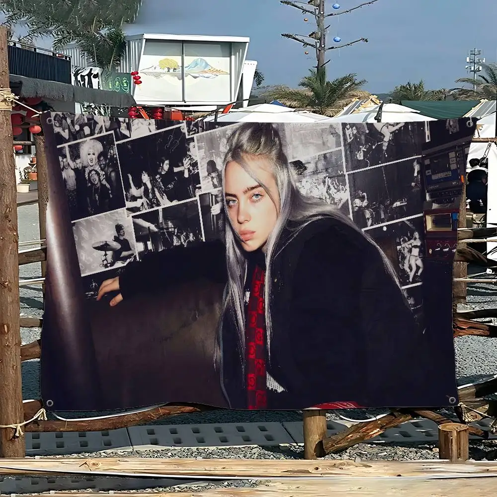 Pop Singer B-Billie High End Quality Banner Printing Artistic Atmosphere Style Camping Flag