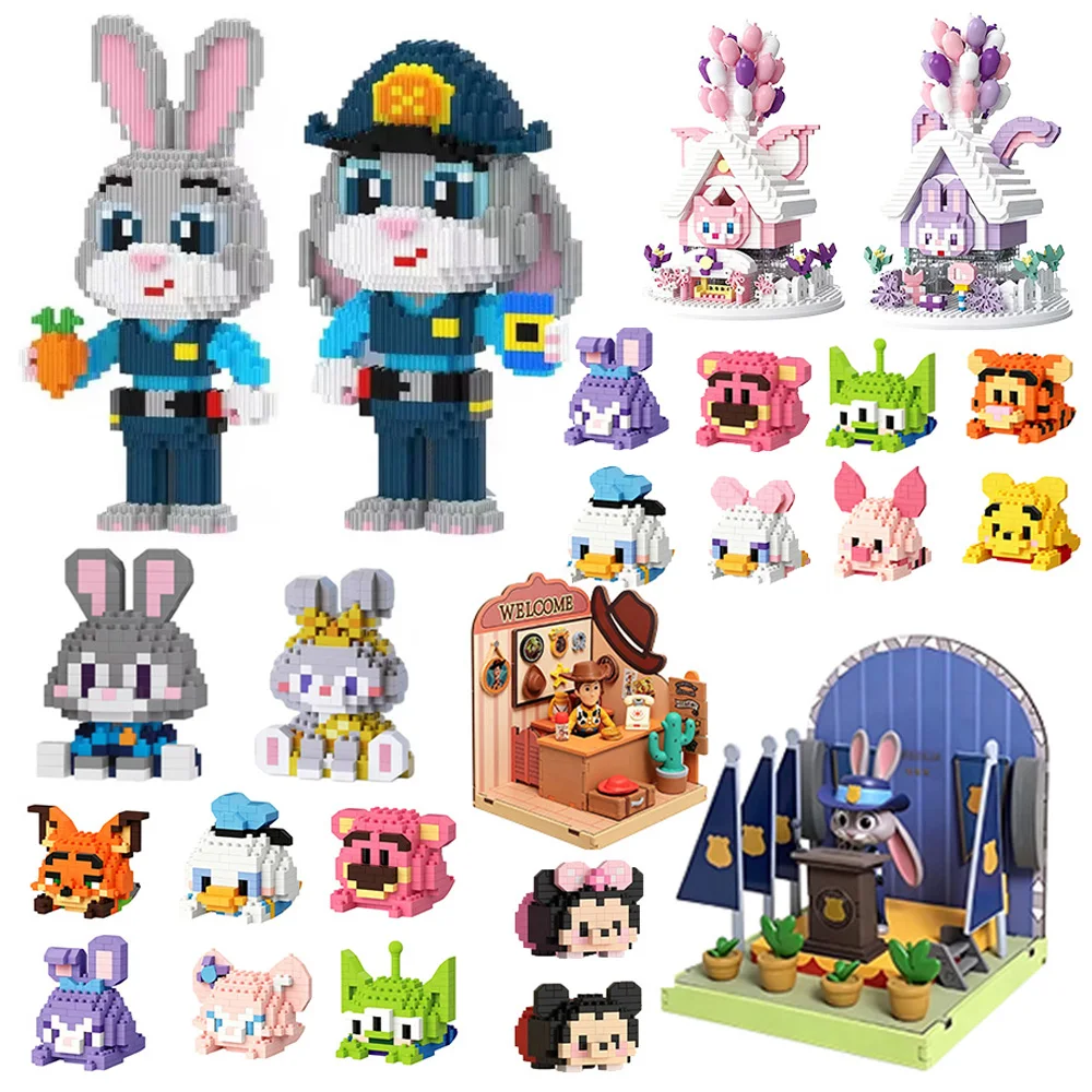 

Disney Anime Lotso Building Blocks Goofy Tigger mini Action toy LinaBell Figures Blocks Toys Bricks Assemble Toys Kids Gifts