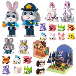 Disney Anime Princess Building Blocks Stitch Mickey Mouse mini Action toy Figures Blocks Toys mattoni assemblare giocattoli regali per bambini