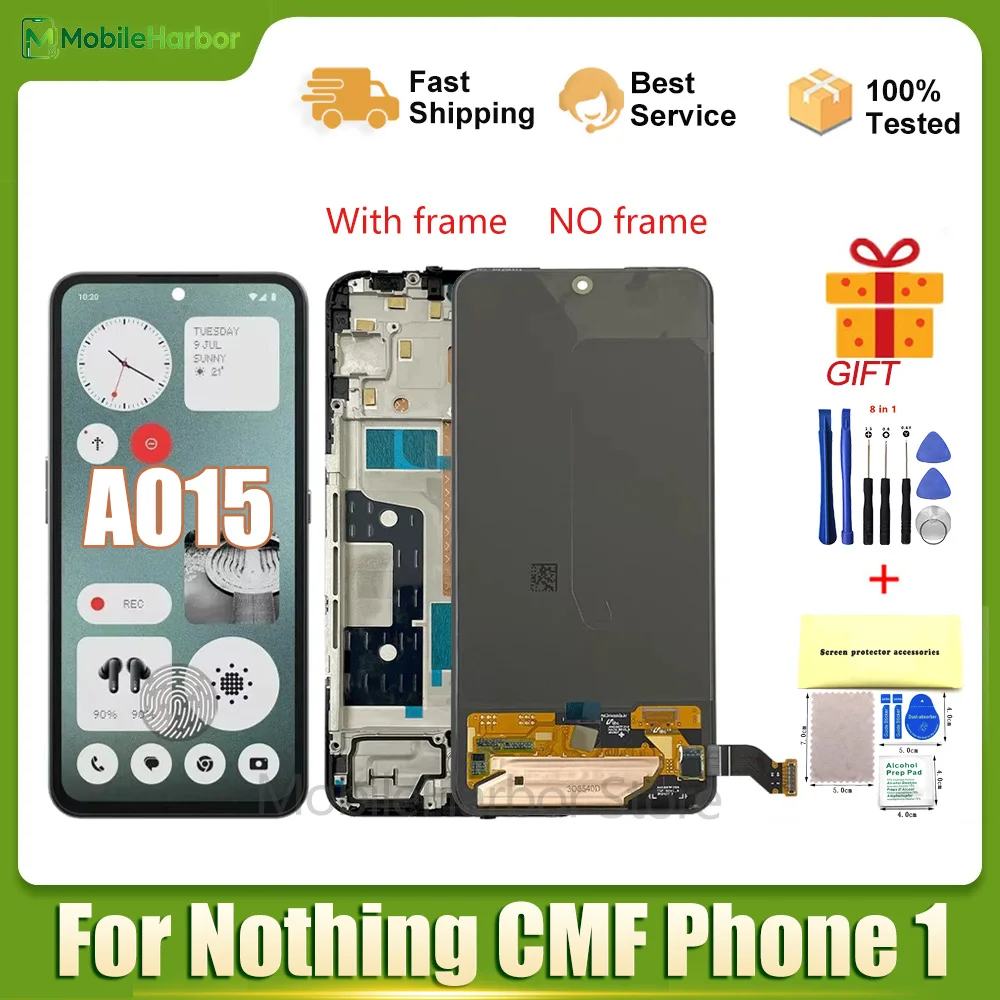 6.67“ AMOLED For Nothing CMF Phone 1 A015 LCD Display Touch Screen Digitizer Assembly For Nothing CMF Phone One Display Tested