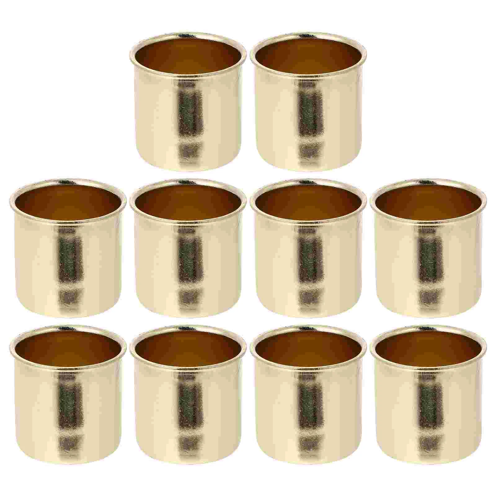 10 Pcs Metal Cup Cups Decor for Empty Glass Black Candles Stand Taper Iron Holder Container Xmas Candleholder