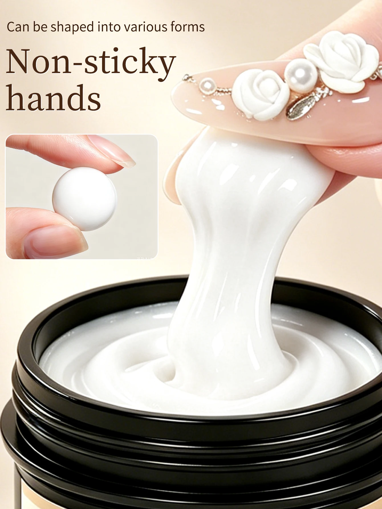 1 Stück 100g Weißes Nagelverlängerungsgel, 3D-Modelliergel für Naturnagelspitzen, UV/LED-Gel mit Hochglanz-Finish, ablösbar. – Detail 5