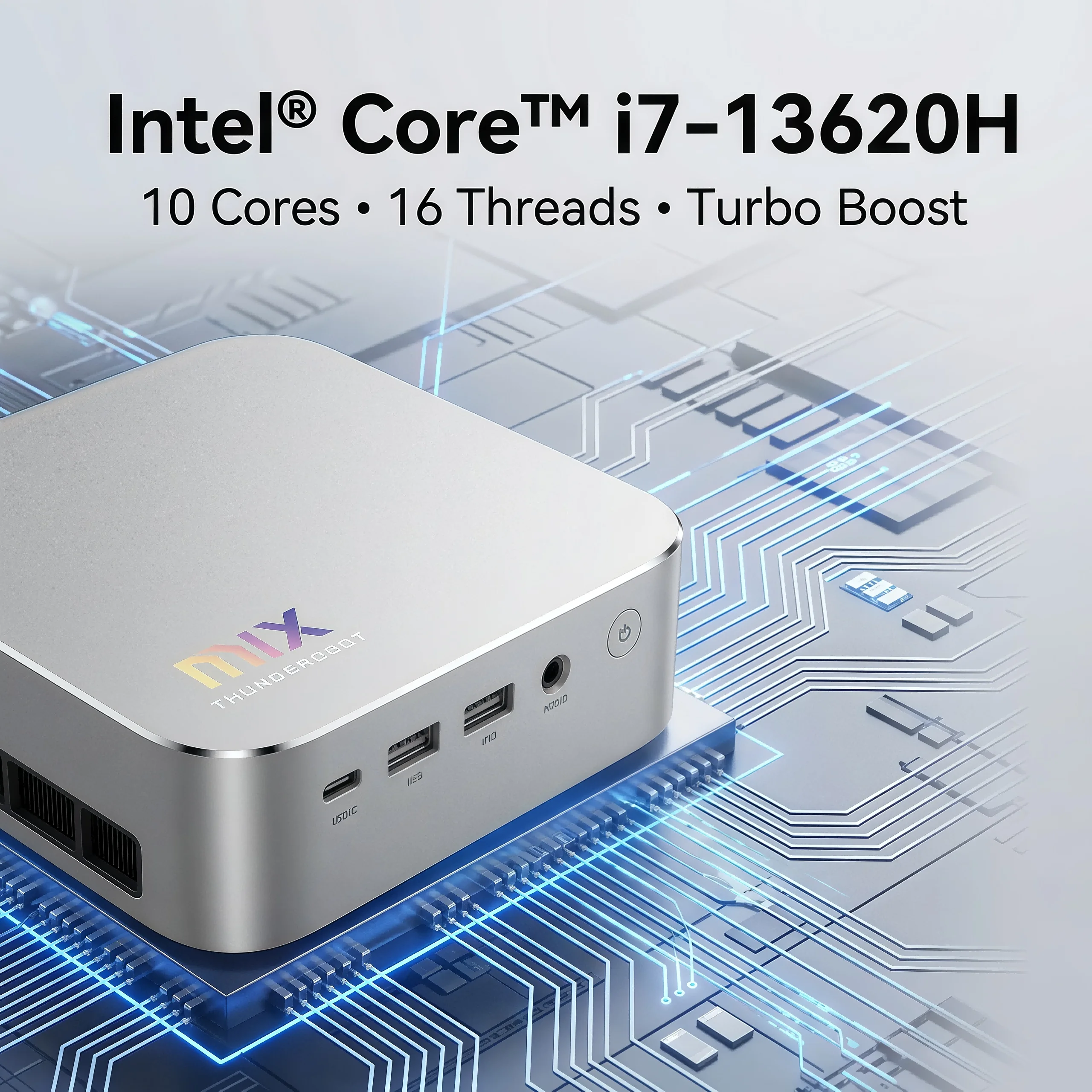 Mini PC portátil, potente microordenador, PC pequeño con Intel para oficina, 16 GB de RAM, 512 GB SSD, PC preensamblado, computadora pequeña