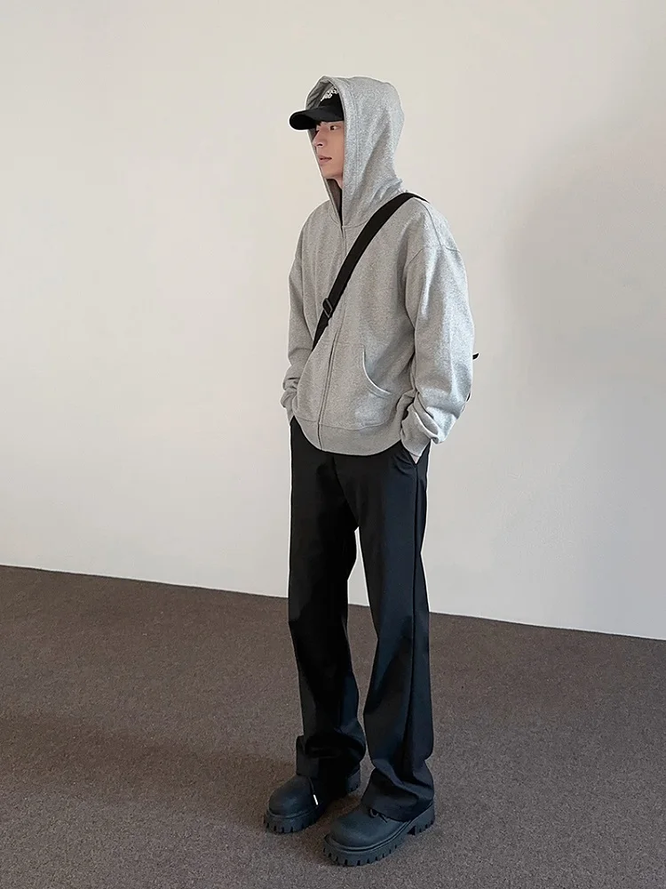 Cleanfit American High Street Loose Wide Leg Casual Pants Thin Bla Summer Trousers for Men And Women Straight Loose Long Tr...