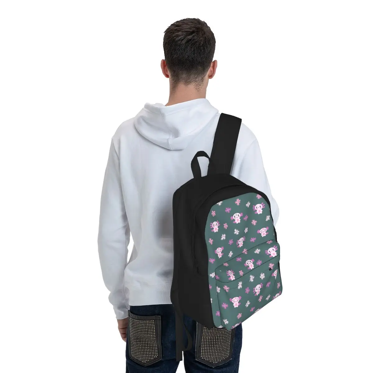 Axolotl-mochila con estampado 3D de animales marinos para mujer, bolso escolar para estudiantes, mochila para ordenador, bolso de hombro de viaje de gran capacidad para adolescentes