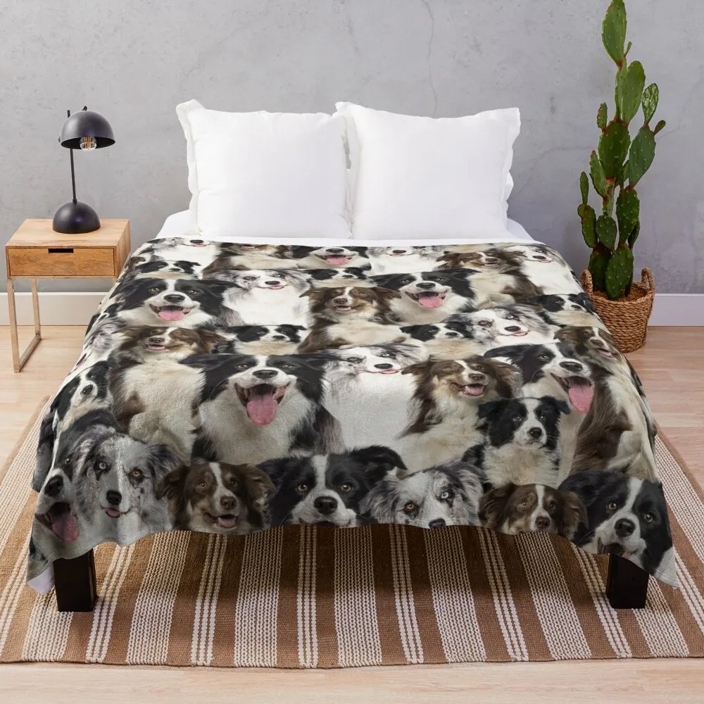 Border Collie Dog Throw Blanket Decorative Sofas fluffy Blankets