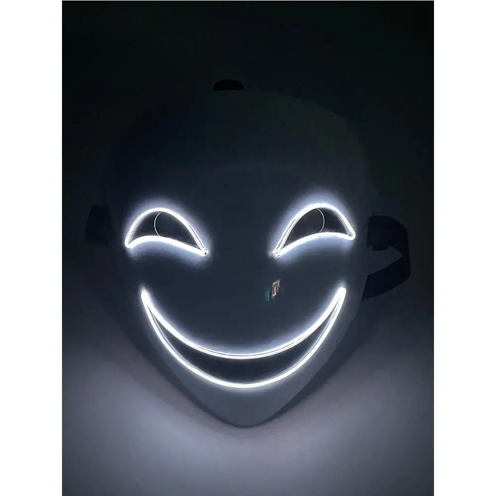 Smiley Mask Glowing Black Bullet Smiling Leech Shadow Yin Mask Full Ghost Face Black Contractor Halloween