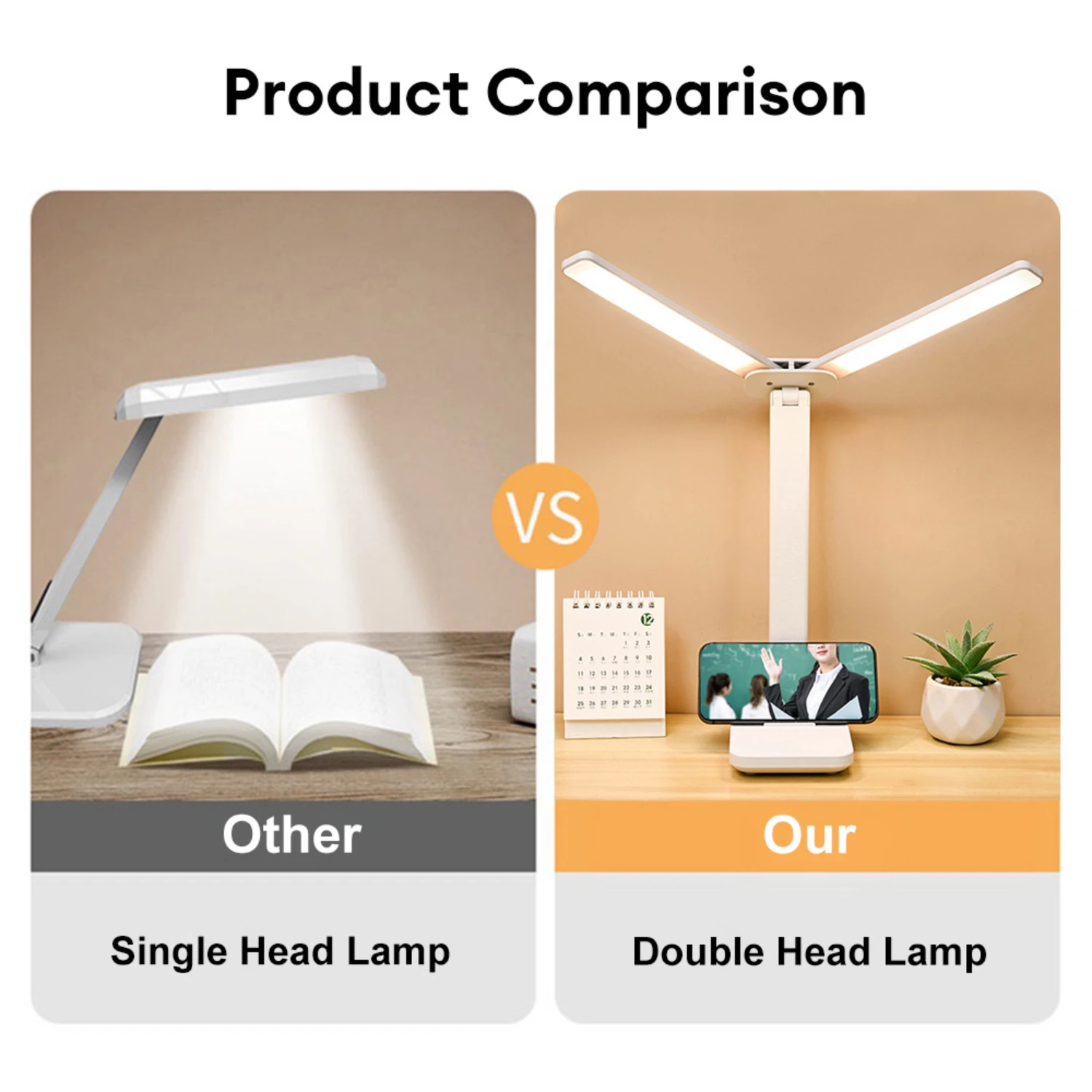 New Foldable, Dimmable, and Portable LED Desk Lamp with 1250mAh Battery - Ideal for Office, Bedroom, and Bedside - Eye Protectio