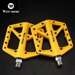 WEST BIKING Ultralight Nylon Bicycle Pedals Moutain Bike Pedals 2 Sealed Bearings Non-Slip Multicolor Bike Pedals MTB Accessorie