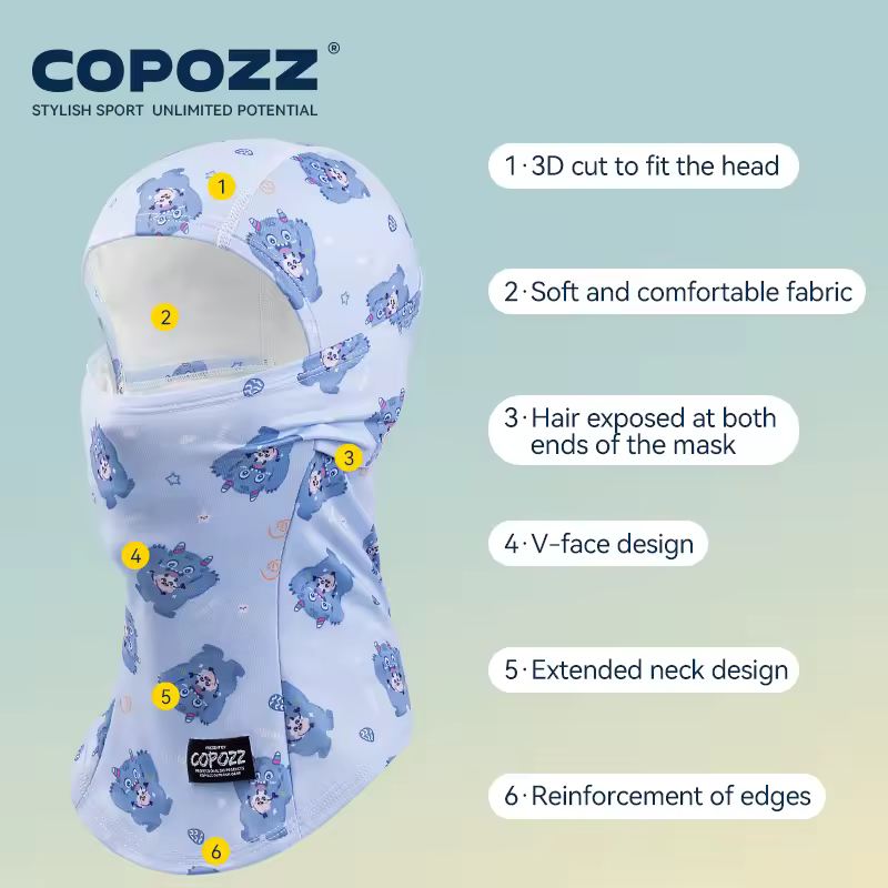 חם צוואר ומסכת סקי לילדים (גיל 4-15) | COPOZZ - מנדף זיעה ונוח