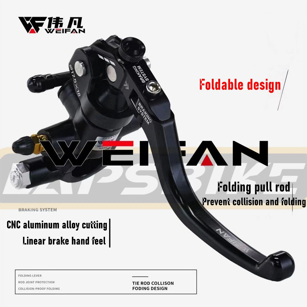 Universal L16mm/R17.5mm Motorcycle Radial Mount Brake Clutch Lever Master Cylinder Hydraulic Pump Adjustable Folded Brake Levers