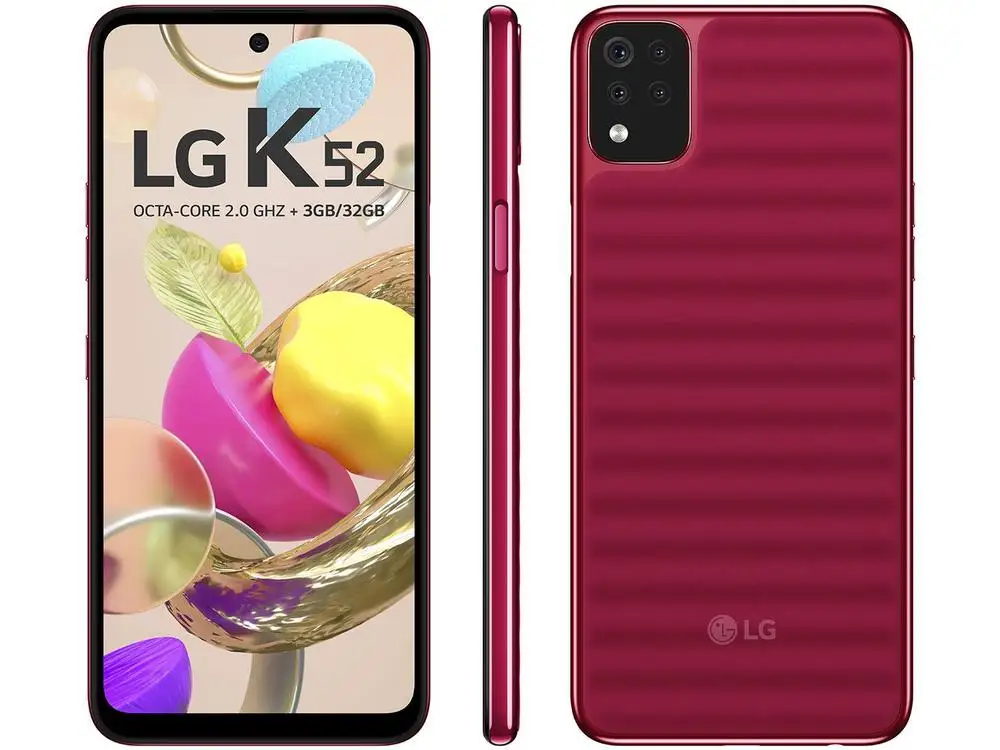 Smartphone LG K52 64GB Red 4G Octa-Core 3GB RAM Screen 6,6 ”Camera. Quad + Selfie 8MP