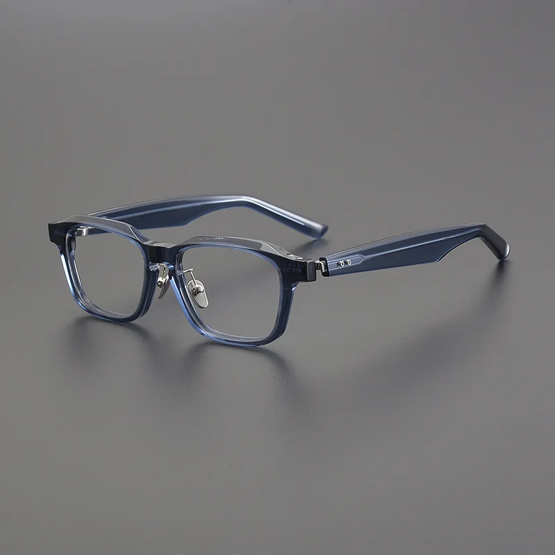 Vintage acetate fiber optical glasses frame high-quality spring leg glasses frame can be equipped with prescription glasses.