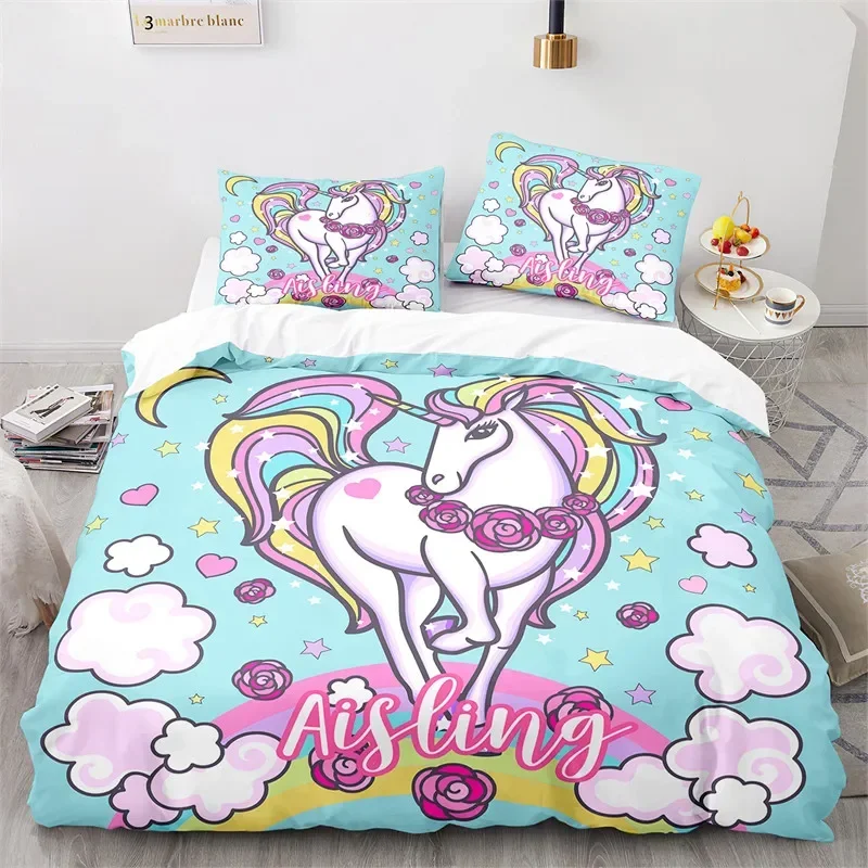 

Magical Unicorn Ultra Soft Comfortable Duvet Quilt Cover Pillowcase Bedding Set Children Bedroom Decoration Home Textile