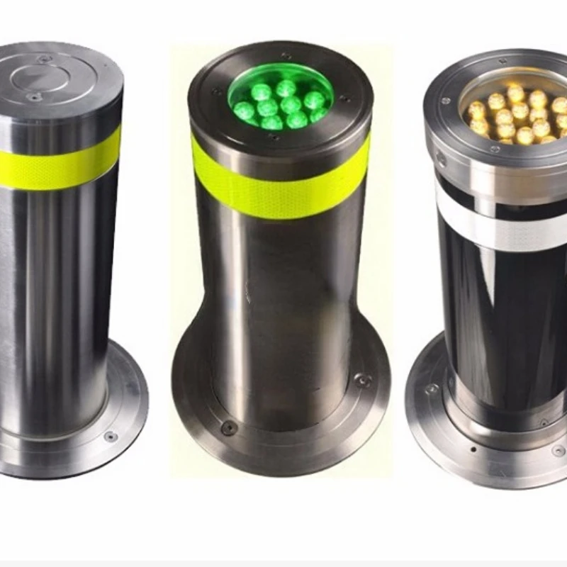 Retractable Security Hydraulic Rising Road Blockers LED Light Automatic Bollard