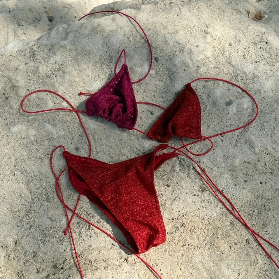 

Сексуальный треугольный купальник с цветовыми блоками, женский купальник, модный женский купальник с завязками, ретро-купальник, женская одежда для плавания