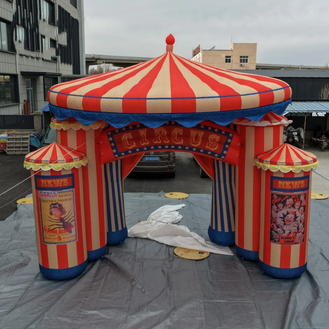 8M Giant Inflatable Circus Arch Custom Creative Decoration Archway Props for Performance Event Park Advertising