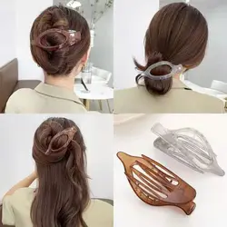 Summer Large Acrylic Clip Hairpin Women Headwear Transparent Flat Hair Claw Clips Fashion Hair Accessories