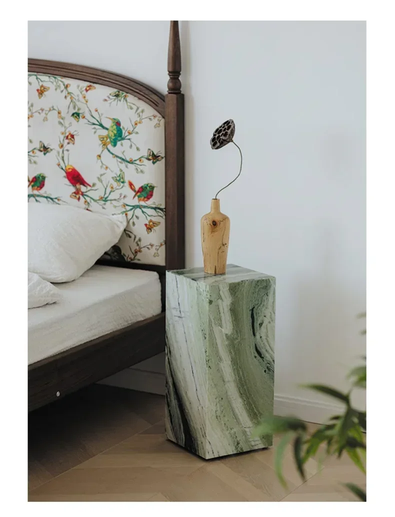 

Приставной столик из натурального мрамора Cloud Jade, небольшой столик, современный минималистичный роскошный каменный приставной столик