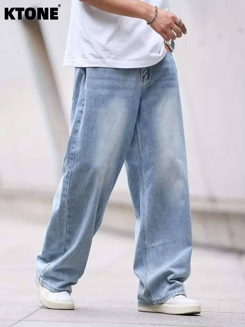 

Modern Blue Men's Baggy Jeans For Man Original Y2K Drip Fashion Denim Pants No accessories or belts included
