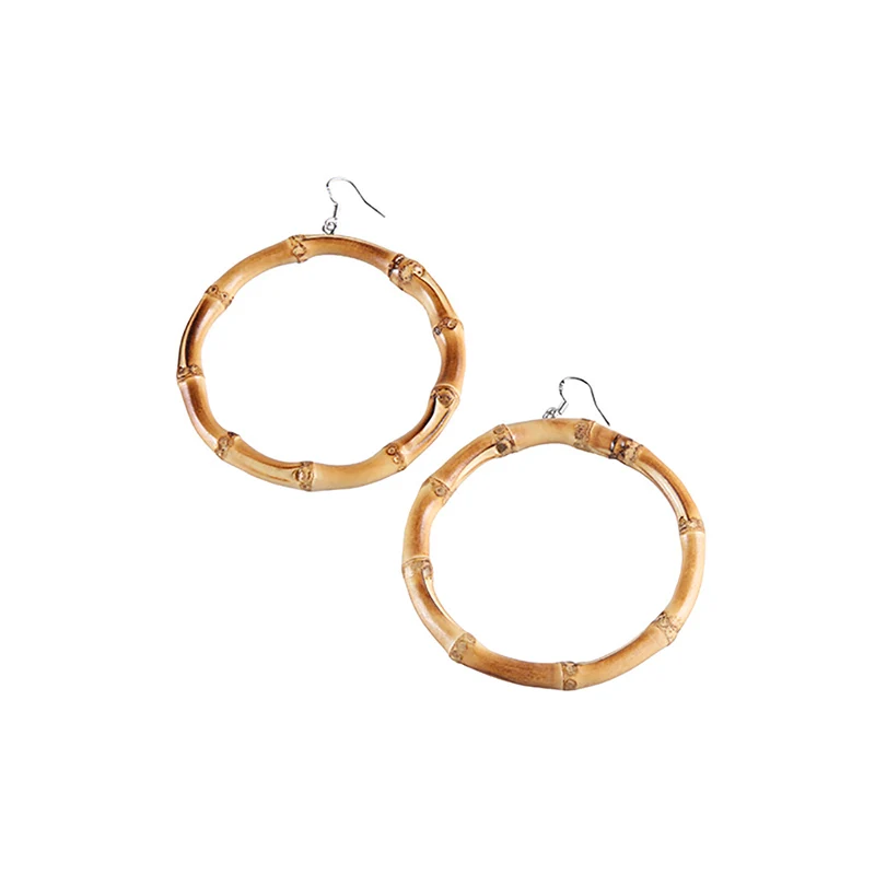 

Nilerun Fashion Jewelry Jewellery Jewel Accessories Classic Round Circle Ring Unique Handmade Rattan Bamboo Root Hoop Earrings