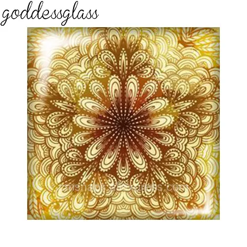 New Golden style Patterns Square 10pcs Photo 12mm/20mm/25mm/30mm photo glass cabochon flat back Making findings