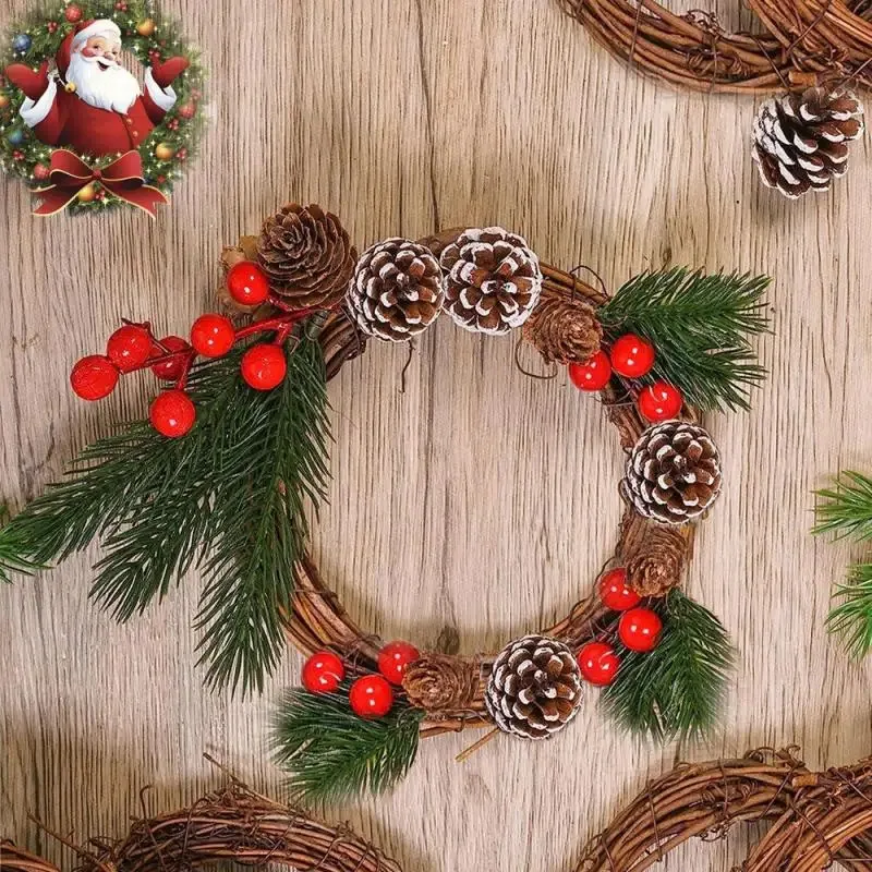 10cm Round Rattan Rings - 4/8pcs DIY Bases for Floral Wreaths, Suitable for Christmas, Wedding & Home Hanging Ornaments - view 3