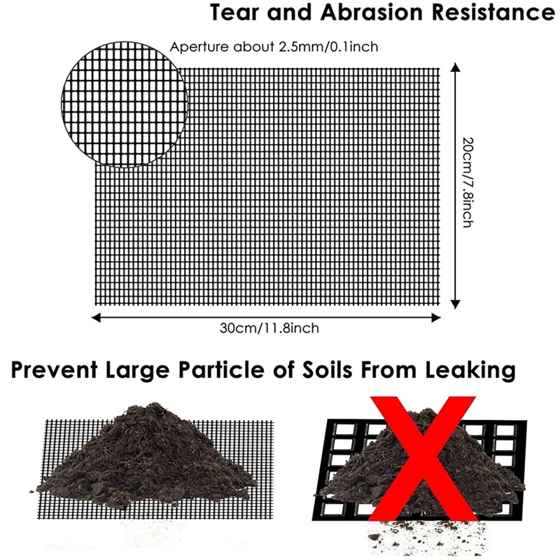 5/10 szt. 20x30cm doniczka siatka podkładka Bonsai dolna mata siatkowa zapobiegająca utracie gleby artykuły ogrodowe siatki drenażowej