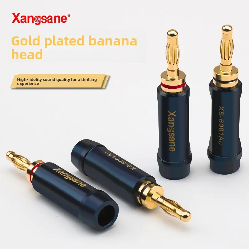 Xangsane/Elephant God, pure copper gold-plated HiFi audio banana head terminal, fever speaker cable plug accessories