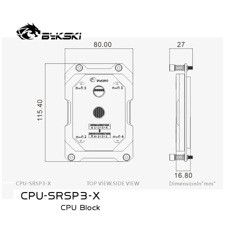 Imagem -02 - Bykski-full Metal Liquid Cooler Cpu Block Amd Watercooler Servidor ai Cloud Processador de Computação Cpu-srsp3-x Tr4