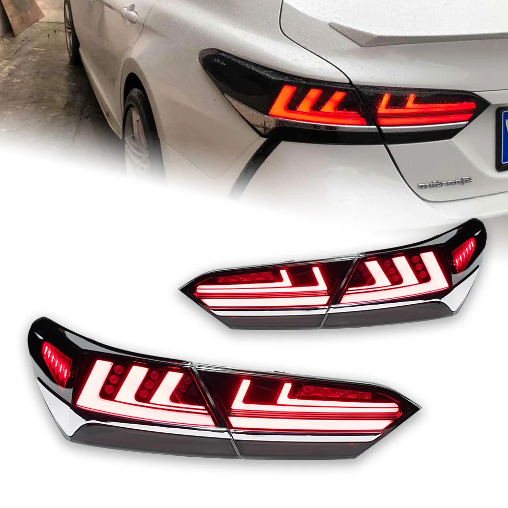 AKD Brand New Tail Lamp for Toyota Camry Tail Lights 2018 Camry XSE LED Tail Lamp Upgrade to LS400 Design LED Dynamic Signal