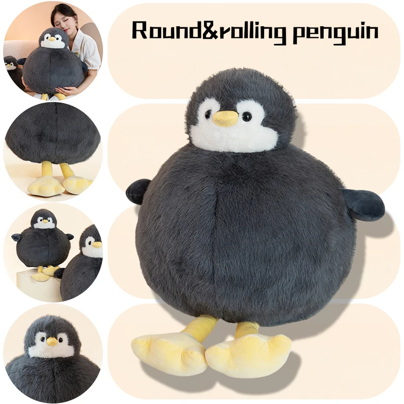 

Новый Kawaii круглый и вращающийся пингвин, плюшевые игрушки, мягкие игрушки, пингвин, супер мягкая кукла, подушка для сна для детей, девочек и мальчиков, декор комнаты