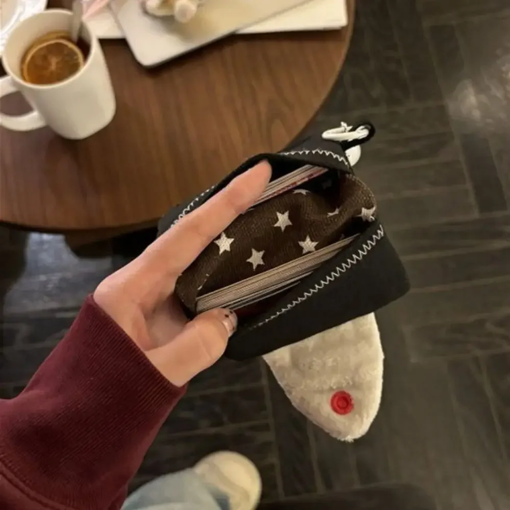 Cute Rice Ball Card Holder Coin Purse Money Card Integrated Canvas Portable Small Bag Storage Bag ID Bag Change Pouch Wallet