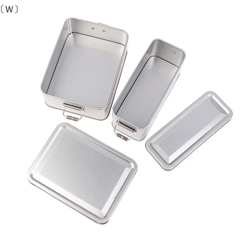 maveraW Caja de latas de galletas de hojalata rectangular con tapa, lata de almacenamiento de escritorio para cocina casera a prueba de polvo para dulces, té, joyería, Chocolate
