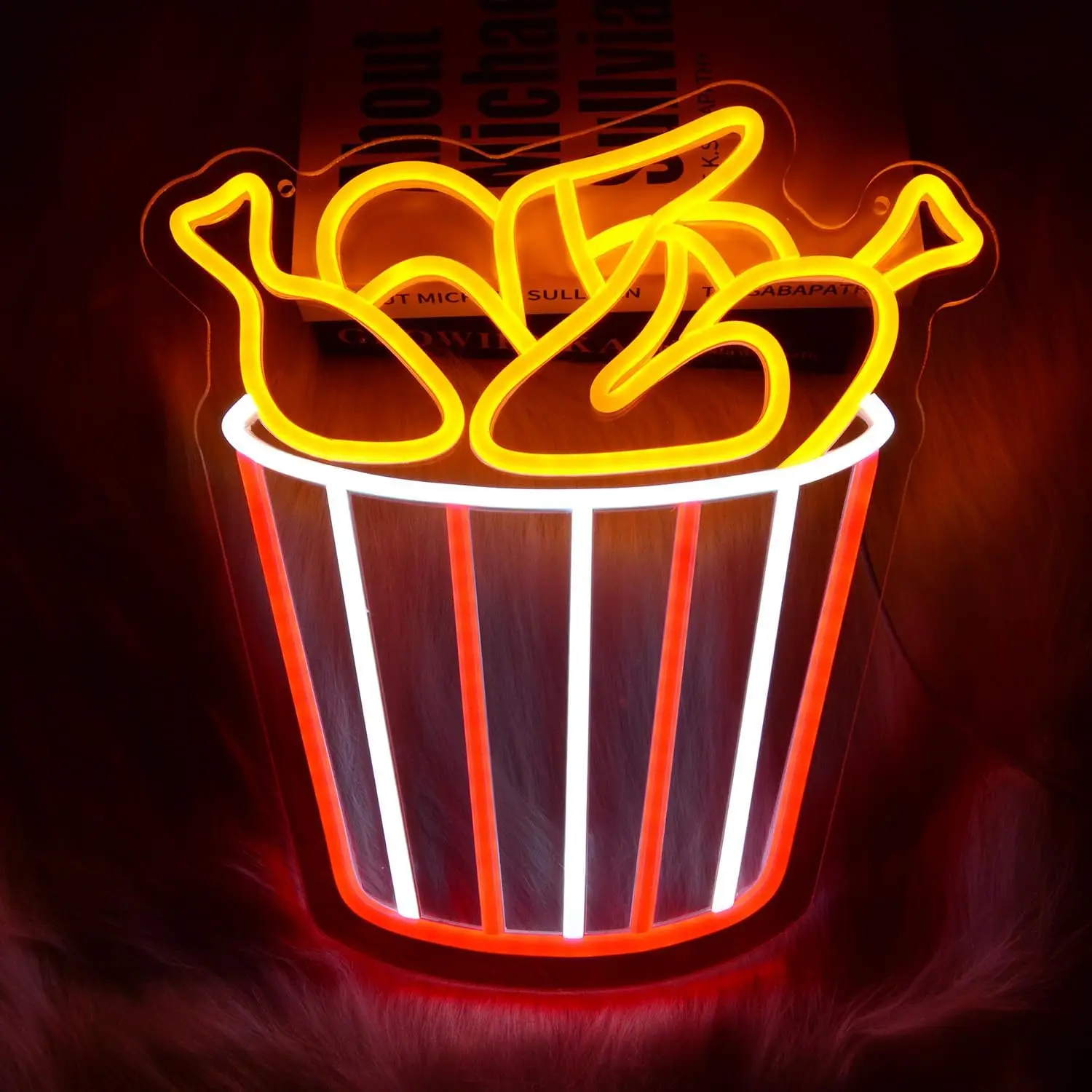 Letrero de neón para patatas fritas, luz LED amarilla en taza roja y blanca para comida rápida, restaurante, hogar, Bar, cocina, decoración de pared, Idea de regalo