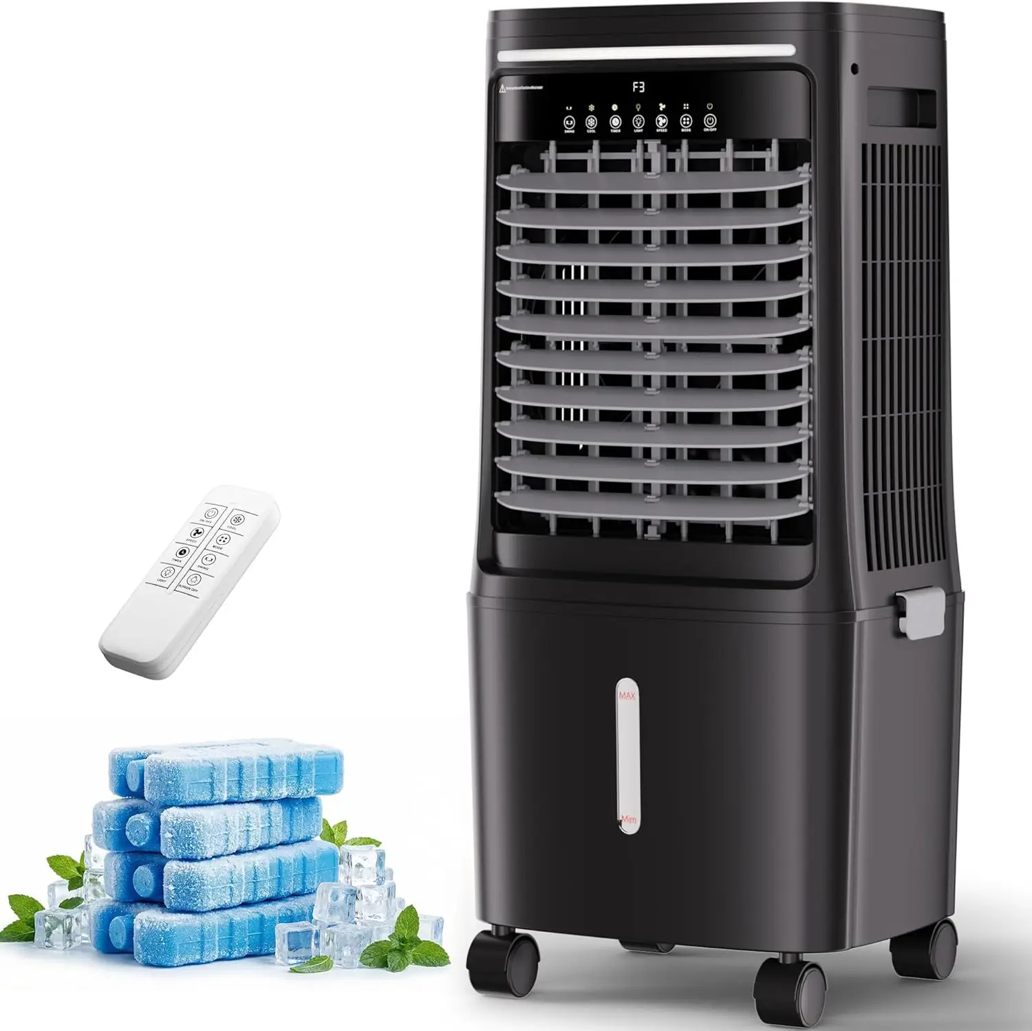 

Swamp Cooler Air Conditioner,2200CFM Portable Evaporative Air Cooler,Cooling Fan for Room Garage Patio,7 Gal Water Tank,3 Speeds