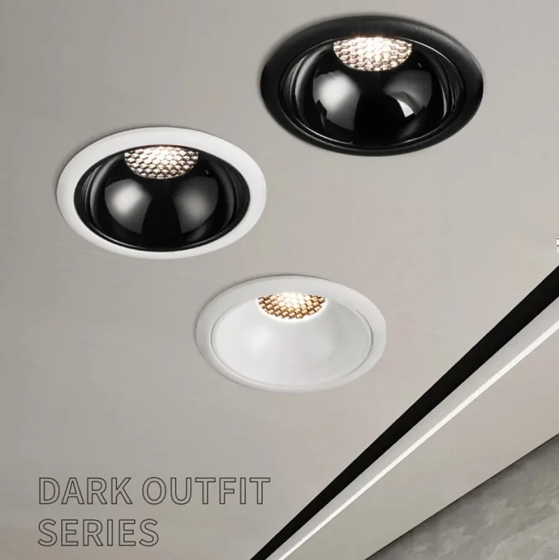 

Dimmable Anti Glare Recessed Led COB Ceiling Downlight Lamp 7W 9W 12W 15W 18W 25W Spot Light Fixtures Indoor Home Lighting