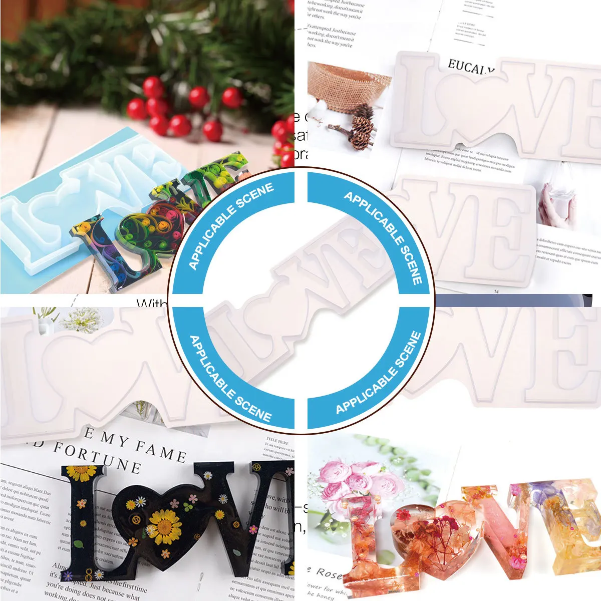 

1Pcs Creative English Words Silicone Mold DIY Crystal Epoxy Ornaments Making Mould DIY Manual Mold Ornaments Making Model