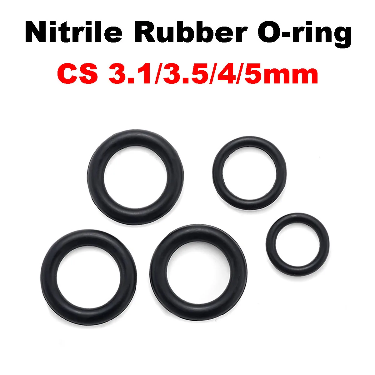 CS 3.1/3.5/4/5mm OD 4-64mm Nitrile Rubber O-ring NBR Plumbing Sealing Gasket Black Spacer Oil Resistance Round Seal Washer