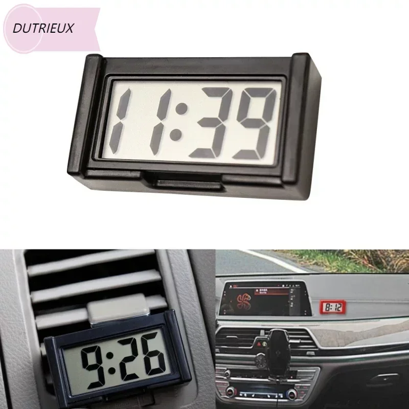 Car Clock Dashboard Digital Clock Vehicle Self-Adhesive Clock with LCD Time Day Display Automotive Stick On Watch For Cars