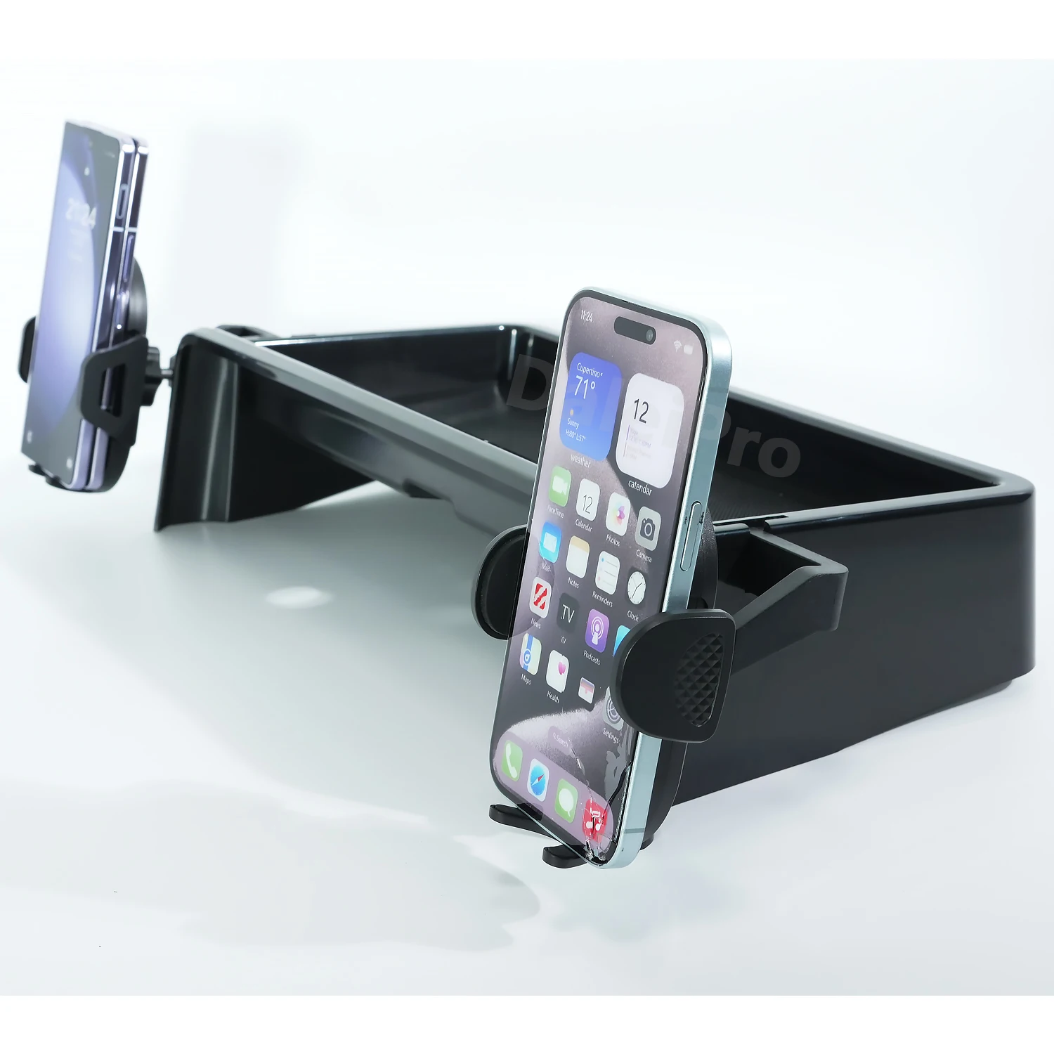 For Toyota Grand Highlander 2024 Dual Phone Holders Base Multifunctional Storage Box Car Screen Fixed Organizer Accessories